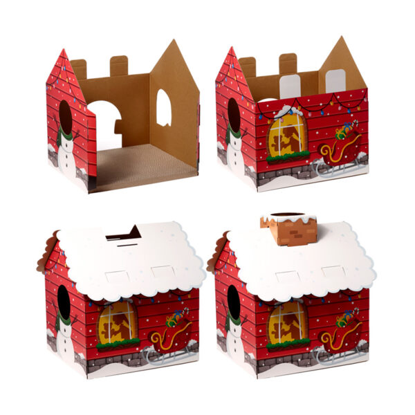 Cardboard Cat Den Playhouse - Christmas Grotto - Image 8