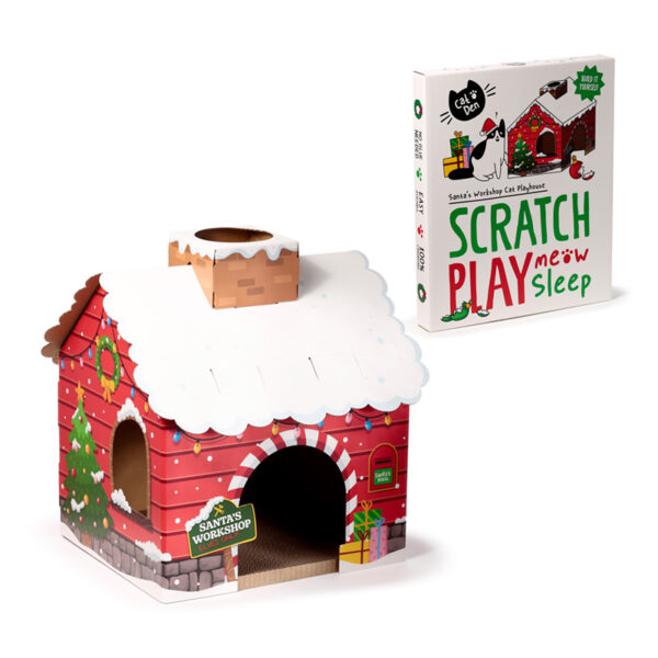 Cardboard Cat Den Playhouse - Christmas Grotto - Image 9
