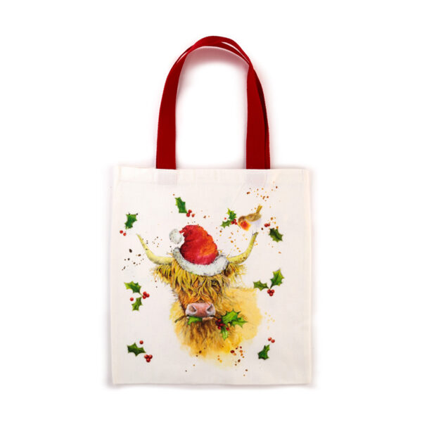 Tote Shopping Bag - Jan Pashley Christmas Highland Coo - Image 5