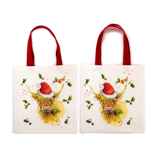 Tote Shopping Bag - Jan Pashley Christmas Highland Coo - Image 6