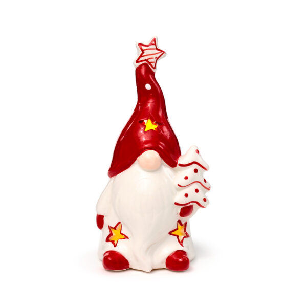Ceramic LED Ornament - Christmas Gonk - Image 4