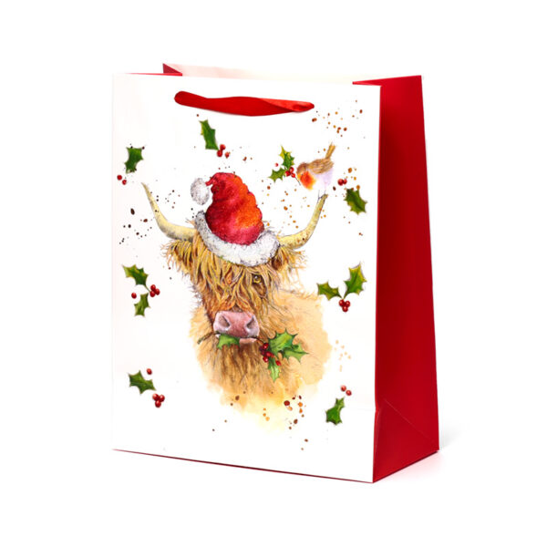 Christmas Gift Bag (Large) - Jan Pashley Highland Coo - Image 6