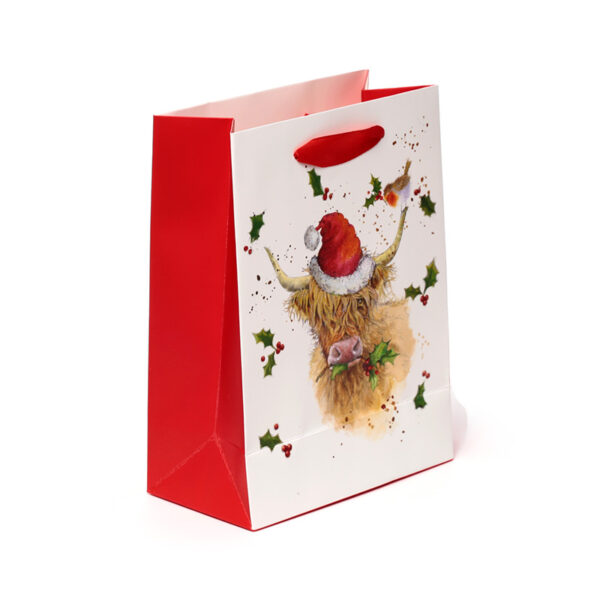 Christmas Gift Bag (Medium) - Jan Pashley Highland Coo - Image 4