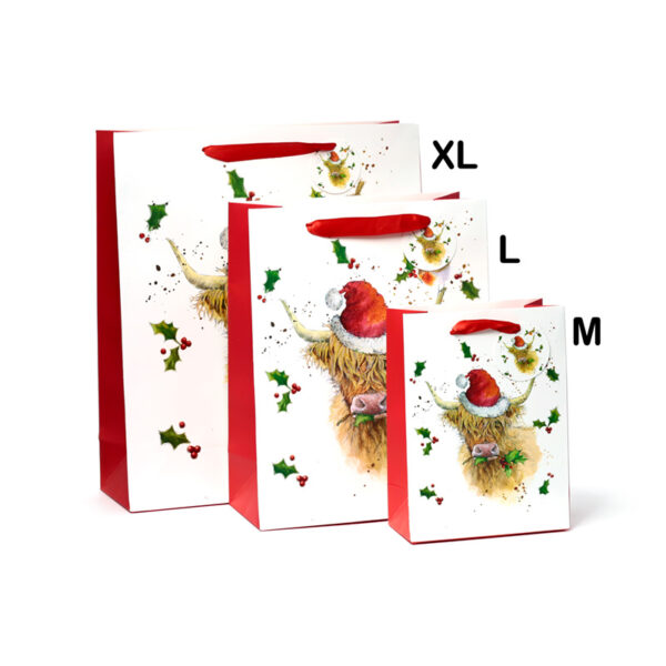 Christmas Gift Bag (Medium) - Jan Pashley Highland Coo - Image 7