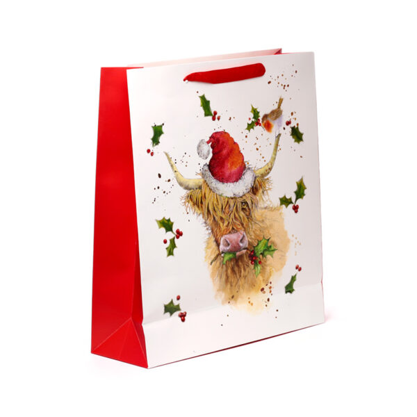 Christmas Gift Bag (Extra Large) - Jan Pashley Highland Coo - Image 4