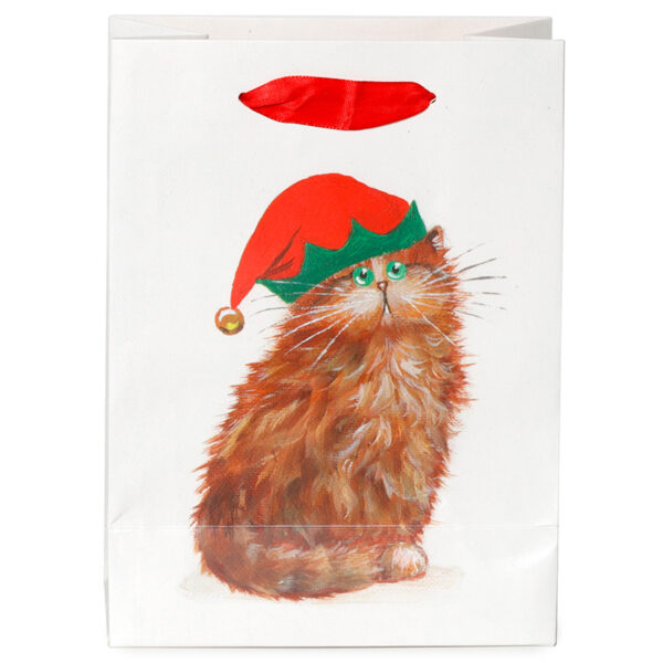 Christmas Gift Bag (Medium) - Kim Haskins Christmas Elves Cats - Image 4