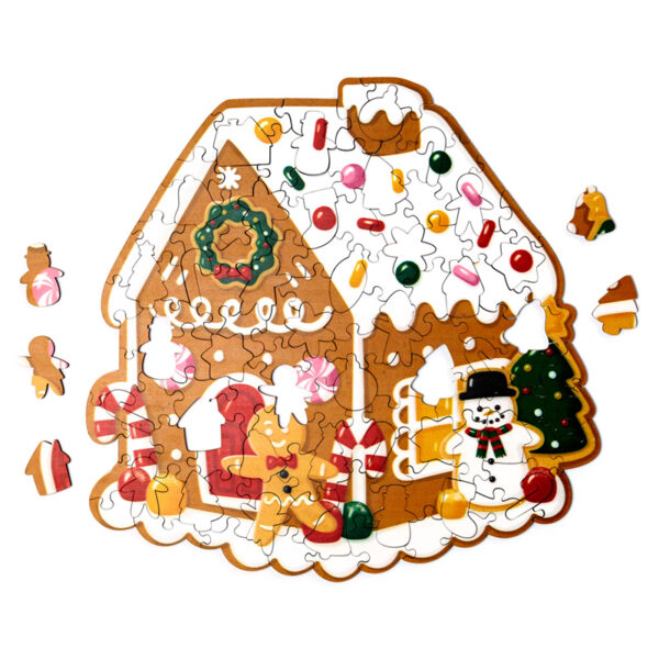 130pc Wooden Jigsaw Puzzle - Christmas Gingerbread Baker Street - Image 3