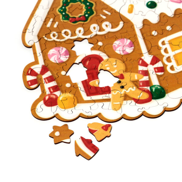 130pc Wooden Jigsaw Puzzle - Christmas Gingerbread Baker Street - Image 4