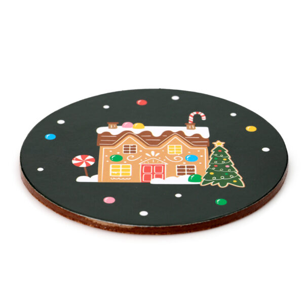 Set of 4 Cork Novelty Coasters - Christmas Baker Street - Image 3