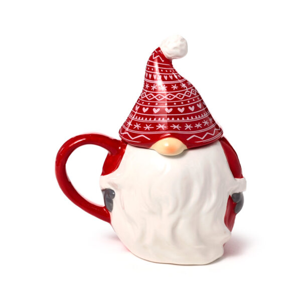 Peeping Lid Ceramic Lidded Character Mug - Christmas Gonk - Image 3