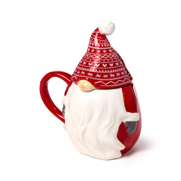 Peeping Lid Ceramic Lidded Character Mug - Christmas Gonk - Image 4