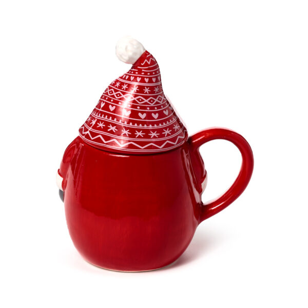 Peeping Lid Ceramic Lidded Character Mug - Christmas Gonk - Image 6