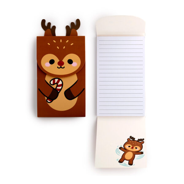 Flip Open Shaped Memo Pad - Christmas Festive Friends Rudolf - Image 5