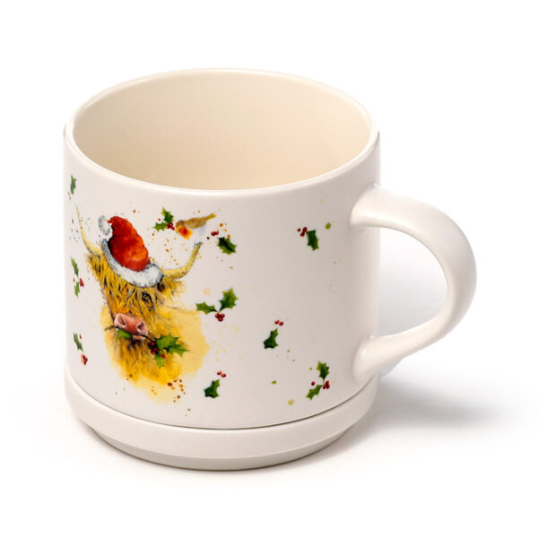 Porcelain Mug & Coaster Lid Set - Christmas Jan Pashley Highland Coo - Image 6