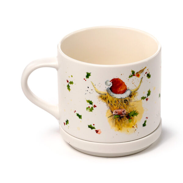 Porcelain Mug & Coaster Lid Set - Christmas Jan Pashley Highland Coo - Image 8