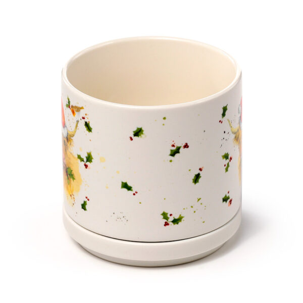 Porcelain Mug & Coaster Lid Set - Christmas Jan Pashley Highland Coo - Image 9