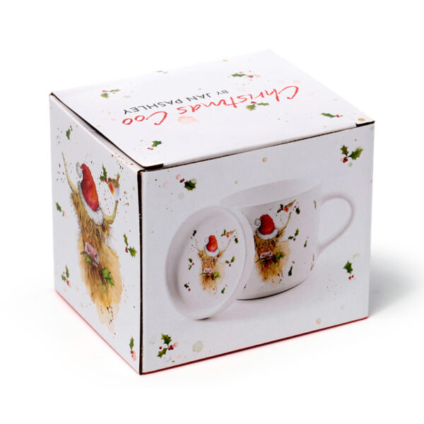 Porcelain Mug & Coaster Lid Set - Christmas Jan Pashley Highland Coo - Image 10