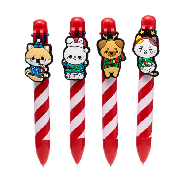 Multi Colour Pen (6 Colours) - Christmas Adoramals - Image 2