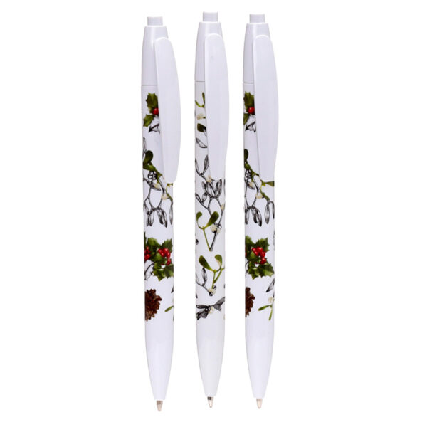 Recycled ABS 3 Piece Pen Set - Christmas Winter Botanicals - Image 2