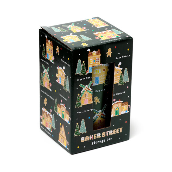 Recycled RPET Large Storage Jar - Christmas Houses - Image 3