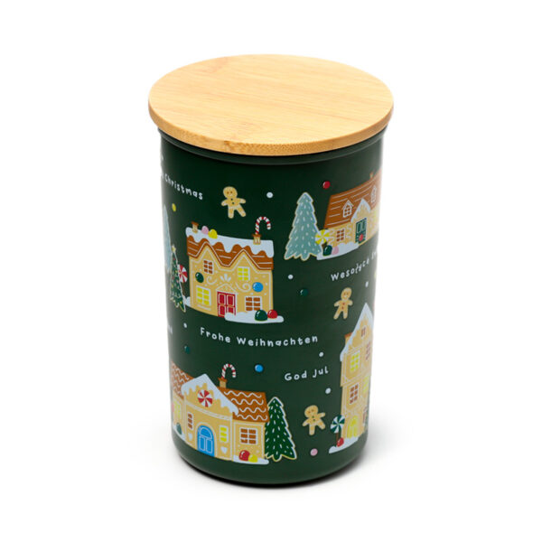 Recycled RPET Large Storage Jar - Christmas Houses - Image 5