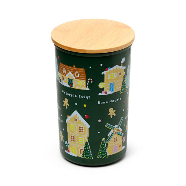 Recycled RPET Large Storage Jar - Christmas Houses - Image 6