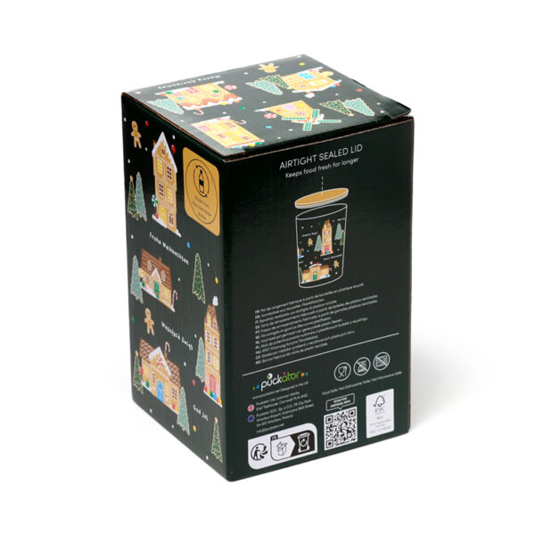 Recycled RPET Large Storage Jar - Christmas Houses - Image 7