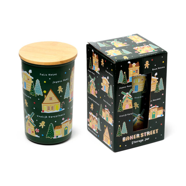 Recycled RPET Large Storage Jar - Christmas Houses - Image 8