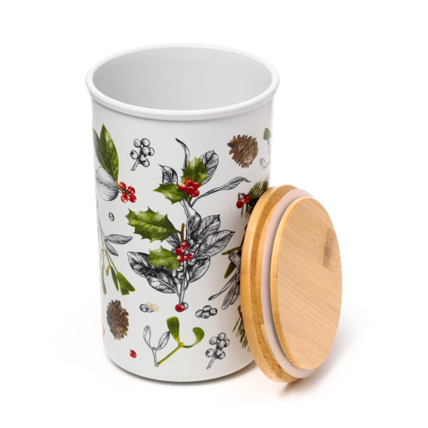 Recycled RPET Large Storage Jar - Christmas Winter Botanicals - Image 2
