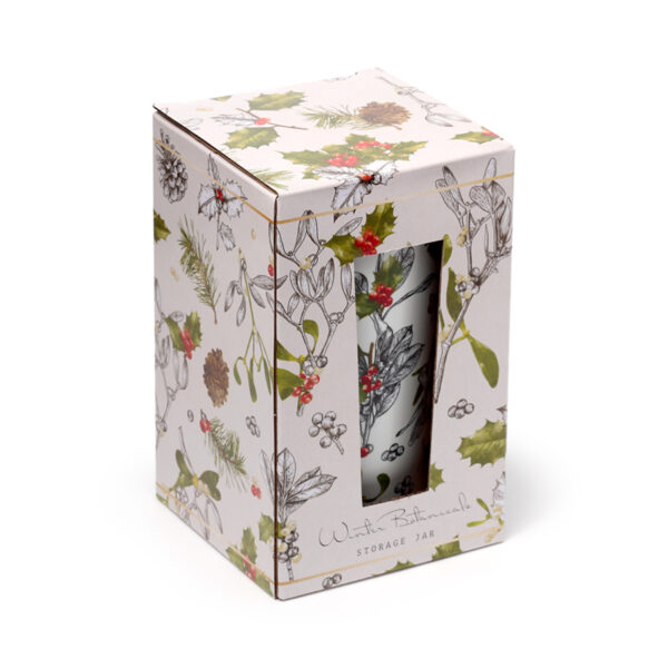 Recycled RPET Large Storage Jar - Christmas Winter Botanicals - Image 3