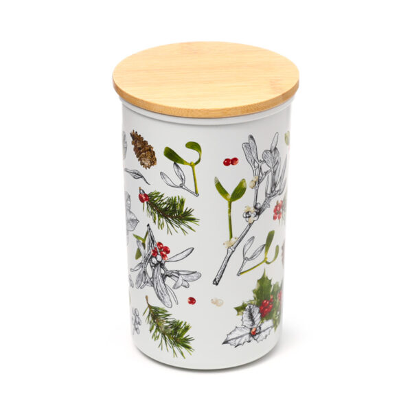 Recycled RPET Large Storage Jar - Christmas Winter Botanicals - Image 4