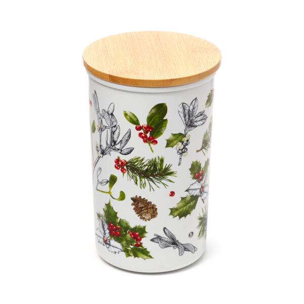 Recycled RPET Large Storage Jar - Christmas Winter Botanicals - Image 5