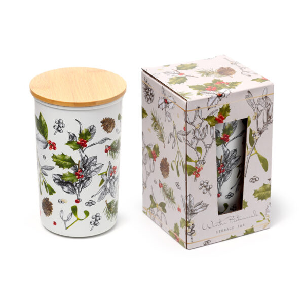 Recycled RPET Large Storage Jar - Christmas Winter Botanicals - Image 8