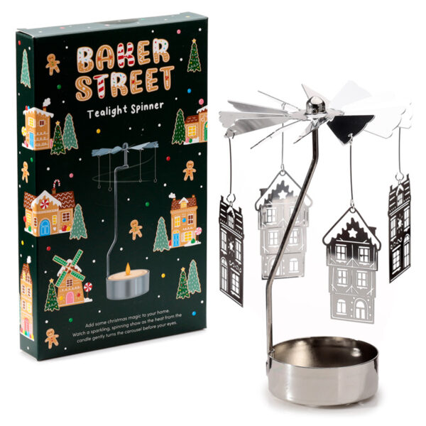 Spinning Tea Light Carousel Candle Holder - Christmas Baker Street - Image 7