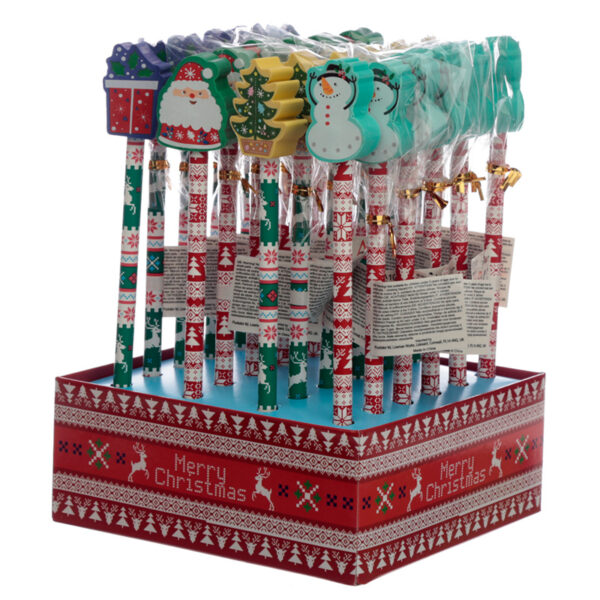 Fun Christmas Pencil and Eraser Set - Image 2
