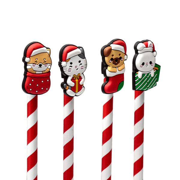 Pencil with PVC Topper - Christmas Adoramals - Image 2