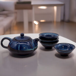 Herbal Blues Teapot Set - Pot and Four Cups