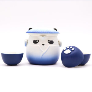 Panda Teapot Set and Three Cups - Sky Blue