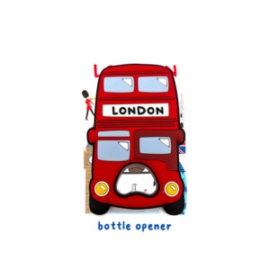 PVC Bottle Opener - London Souvenir Red London Bus