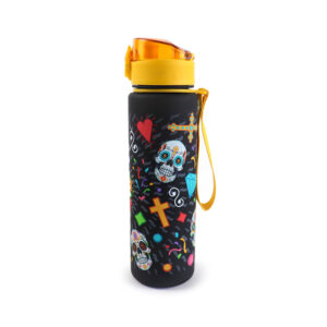 600ml Shatterproof Pop Top Water Bottle - Day of the Dead