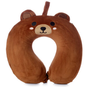 Relaxeazzz Plush Memory Foam Travel Pillow - Bear