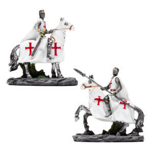 Fantasy Knight Ornament - Crusader Knight on Horseback Protector