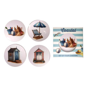 Set of 4 Cork Novelty Coasters - Coastal