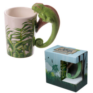 Shaped Handle Ceramic Mug - Chameleon