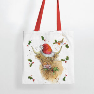 Tote Shopping Bag - Jan Pashley Christmas Highland Coo