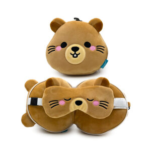 Relaxeazzz Travel Pillow & Eye Mask - Mimi the Marmot