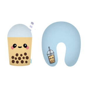2-in-1 Swapseazzz Travel Pillow and Plush Toy - Foodiemals Boba the Bubble Tea