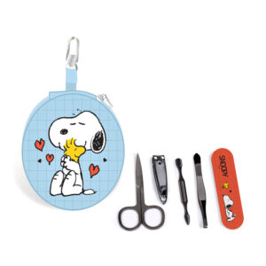 5 Piece Round Manicure Set - Peanuts Snoopy & Woodstock