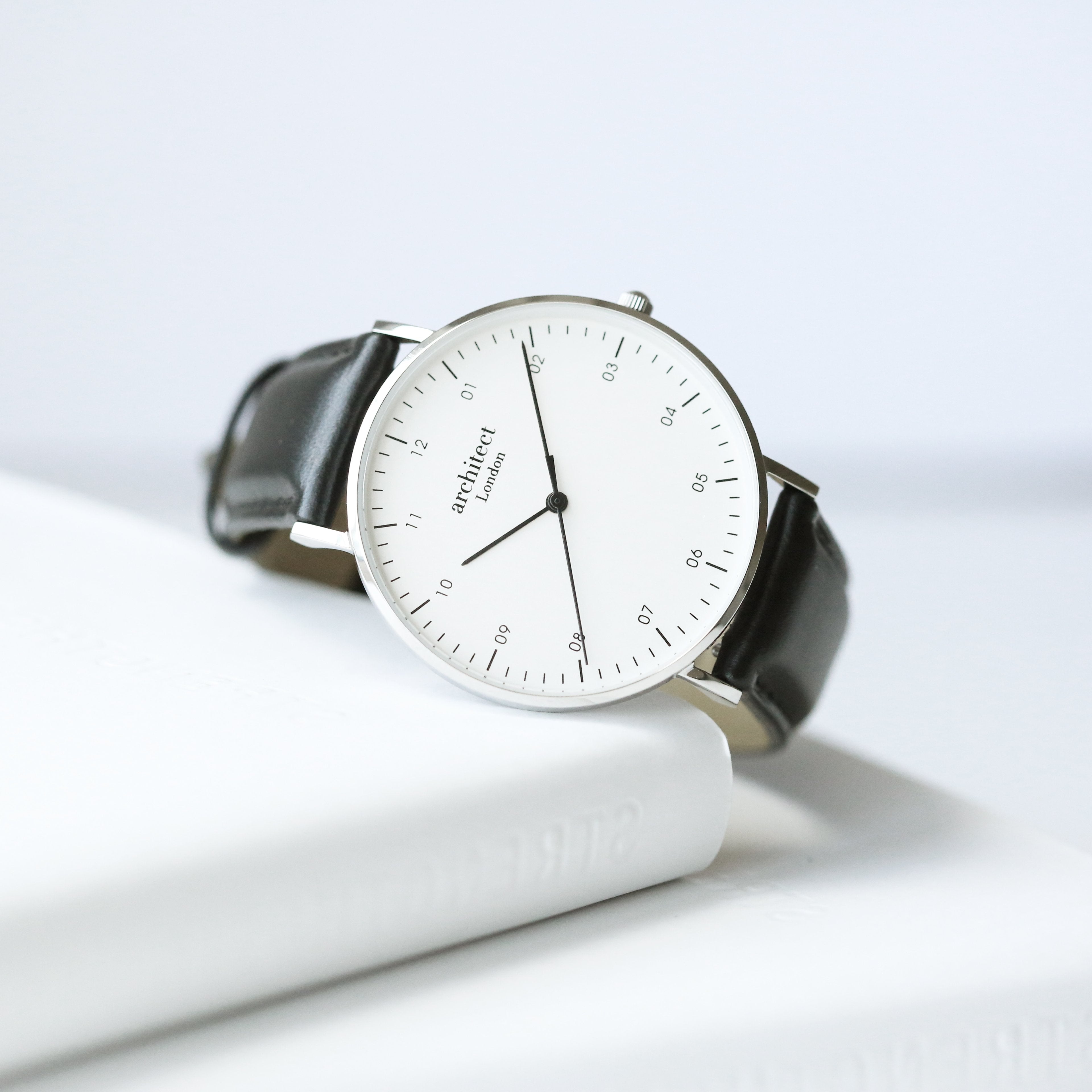 Modern Font Engraving - Men's Architect Zephyr + Jet Black Strap